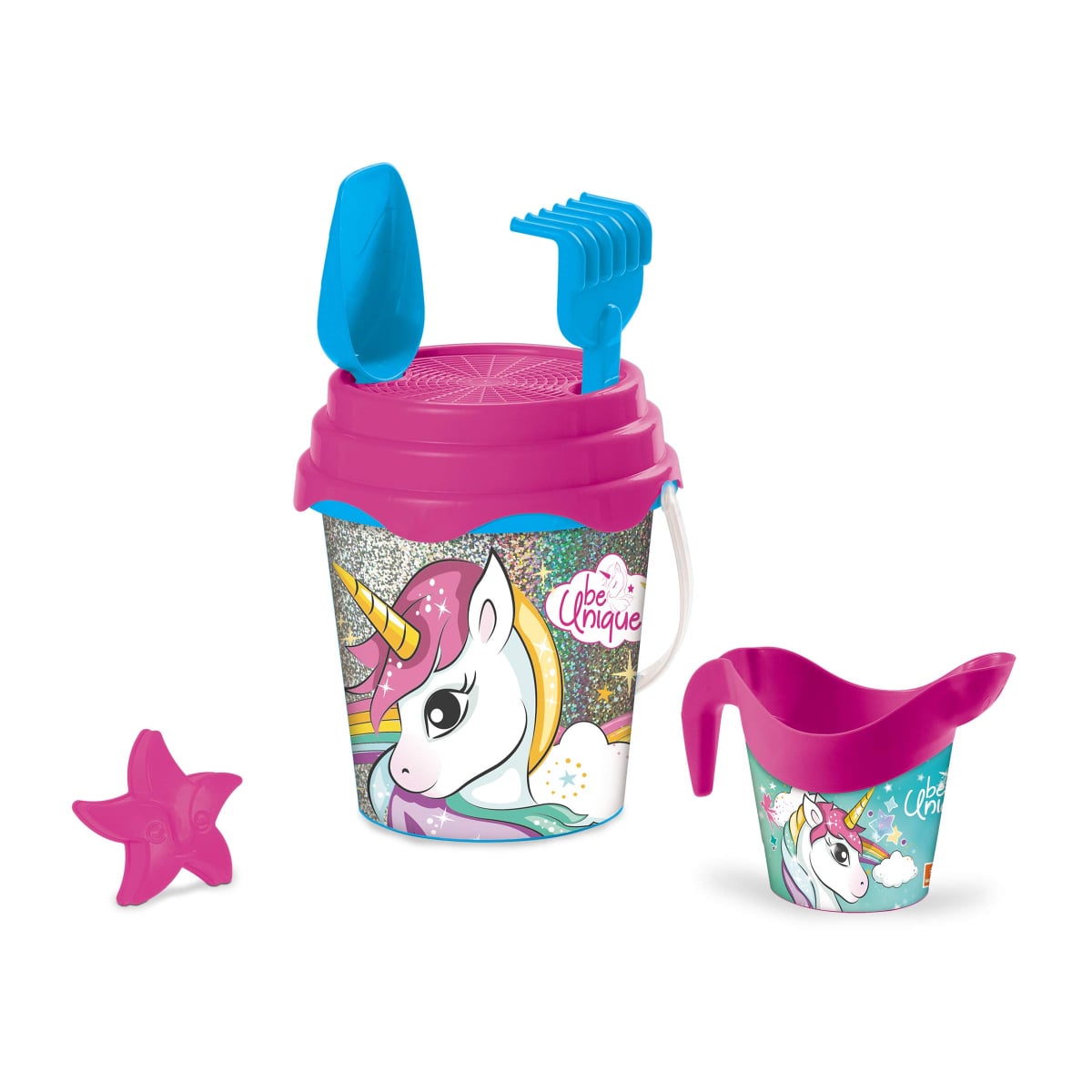 Mondo Glitter Unicorn Beach Bucket Set Unisex, 3-4 Years