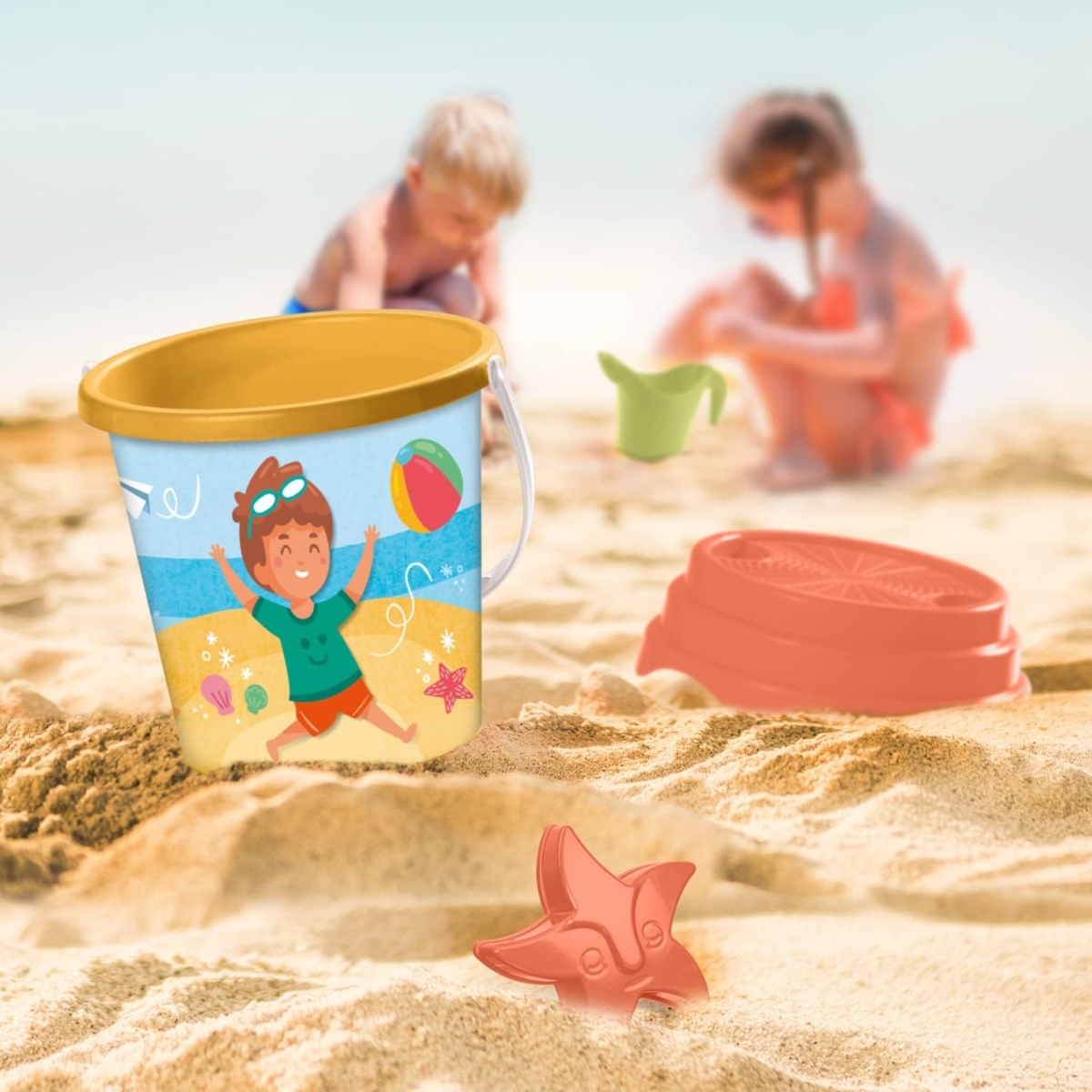 موندو مجموعة دلو شاطئ صيف سعيد للجنسين، 3-4 سنوات