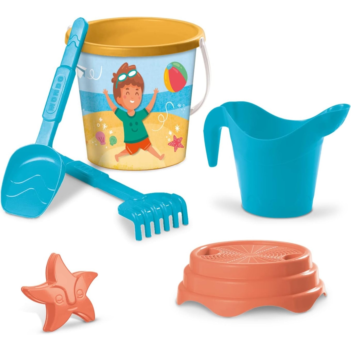 موندو مجموعة دلو شاطئ صيف سعيد للجنسين، 3-4 سنوات