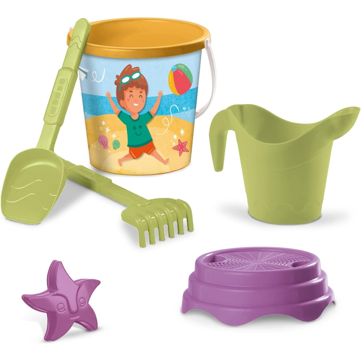 موندو مجموعة دلو شاطئ صيف سعيد للجنسين، 3-4 سنوات