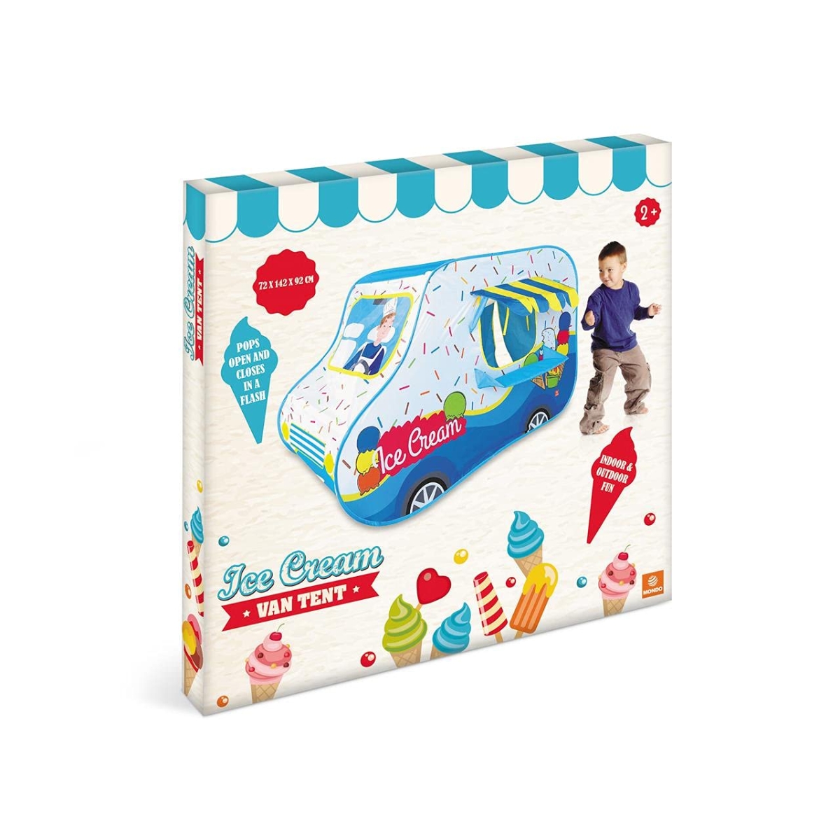 موندو خيمة لعب سيارة الآيس كريم للجنسين، 3-4 سنوات