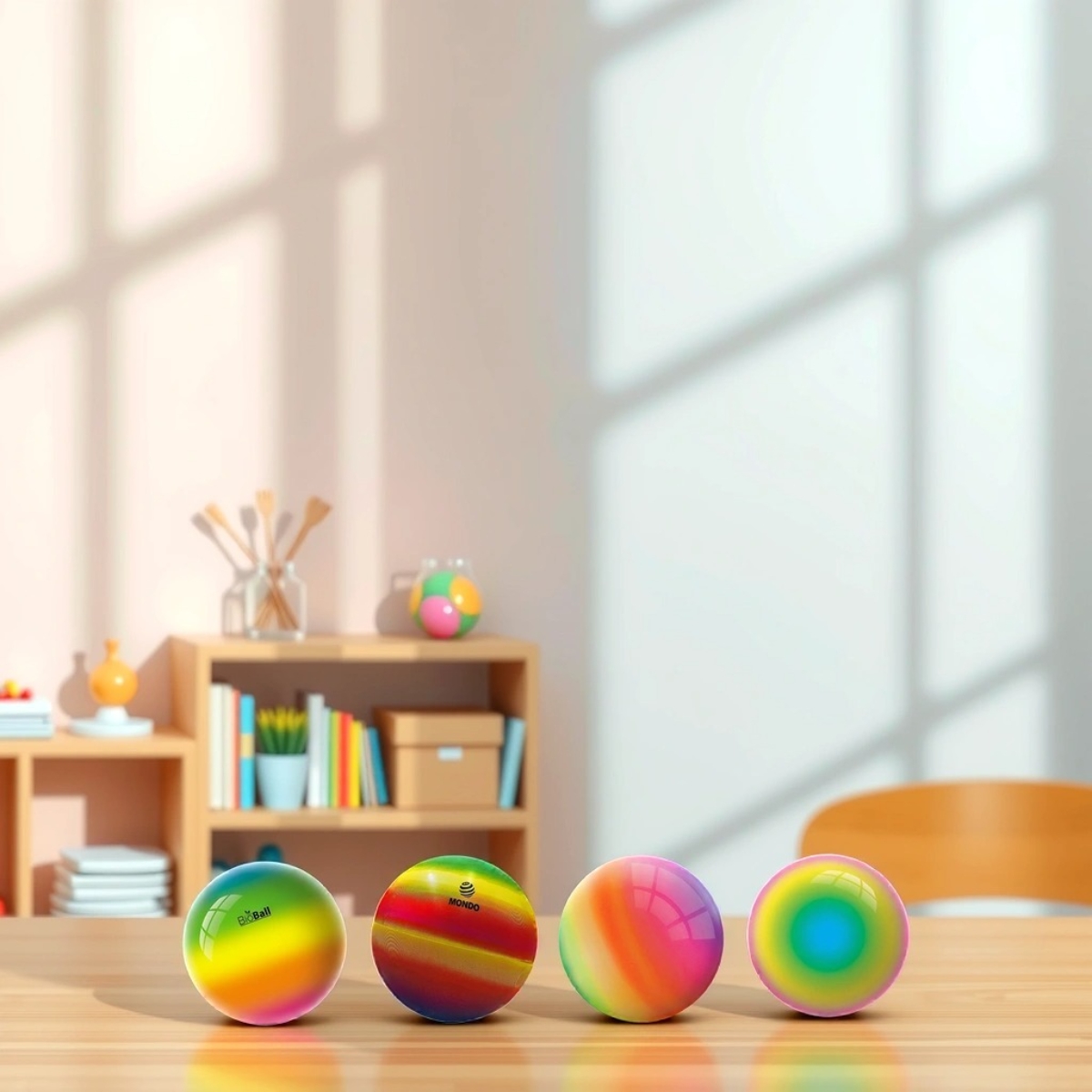موندو كرة قابلة للنفخ بألوان قوس قزح للجنسين، 3-4 سنوات