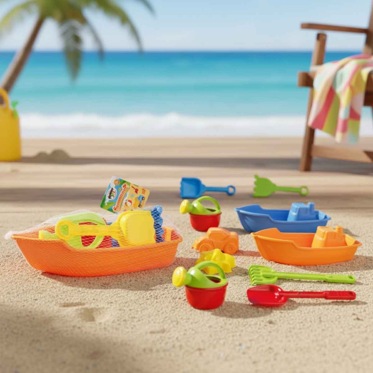 موندو مجموعة قوارب صيفية متنوعة 6-قطع للأطفال للجنسين، 3-4 سنوات