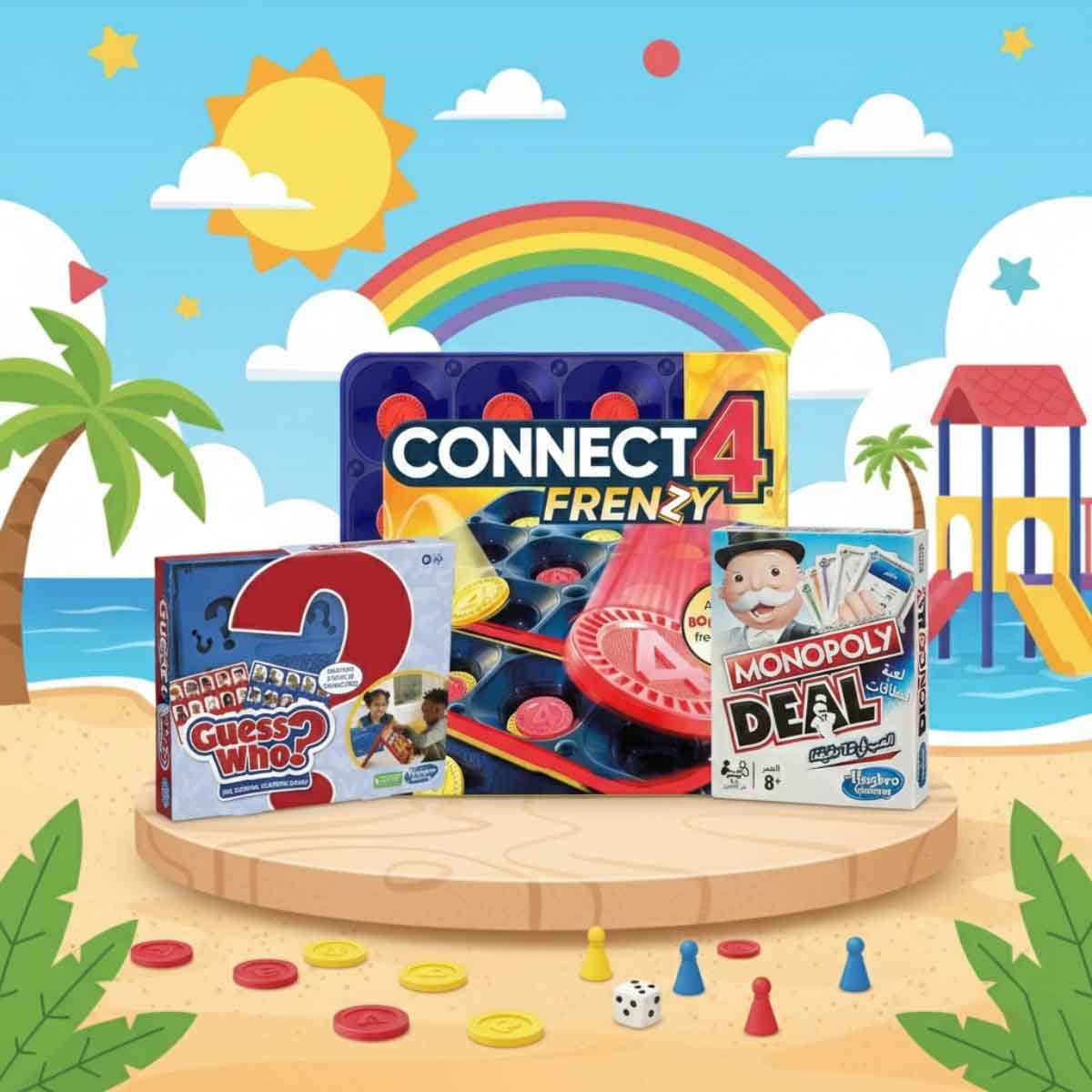 مونوبولي ديل عربي مجموعة اللعبة مع هاسبرو من هو؟ وكونكت 4 فرينزي، للجنسين، 8-10 سنوات
