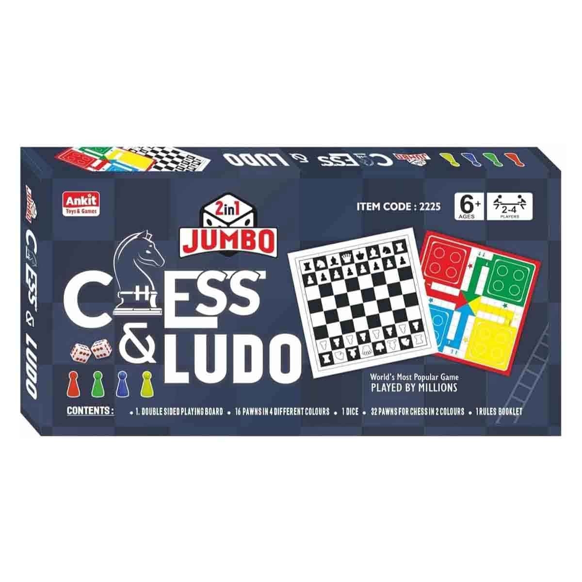 مونوبولي ستيتش مجموعة اللعبة مع شطرنج جامبو ولودو من أنكيت تويز، للجنسين، 8-10 سنوات