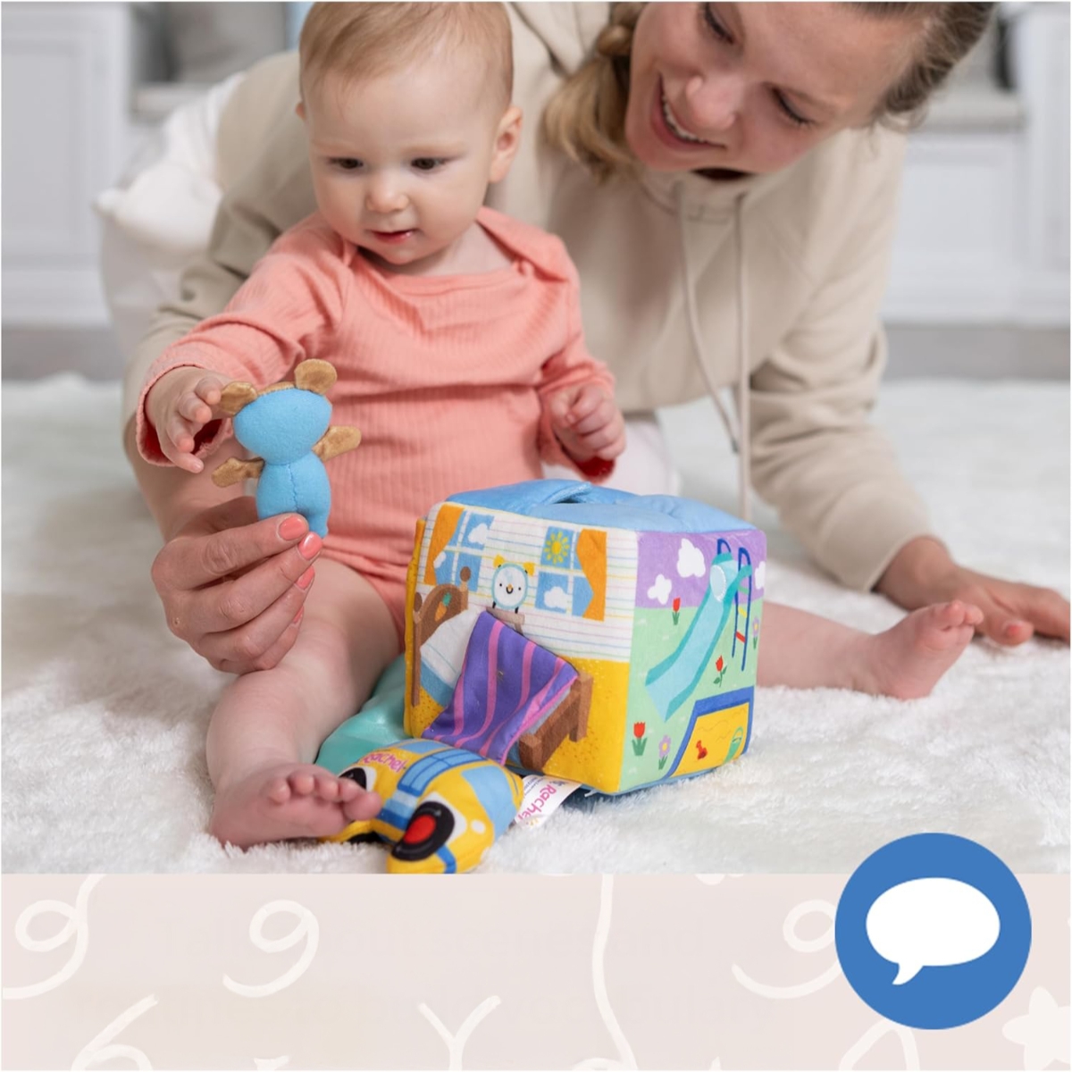 مس ريتشل أوفيشيال صندوق المفاجآت التعليمي مع حيوانات محشوة للأطفال الصغار 0-2 سنوات