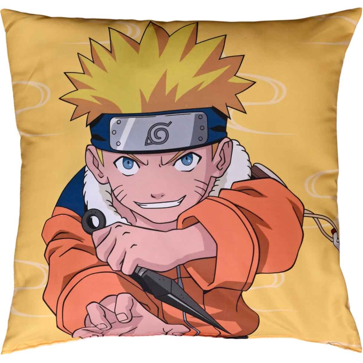 ناروتو طقم لحاف مكون من 5 قطع من ألياف دقيقة مفرشة باللون البرتقالي مع غلاف بوليستر