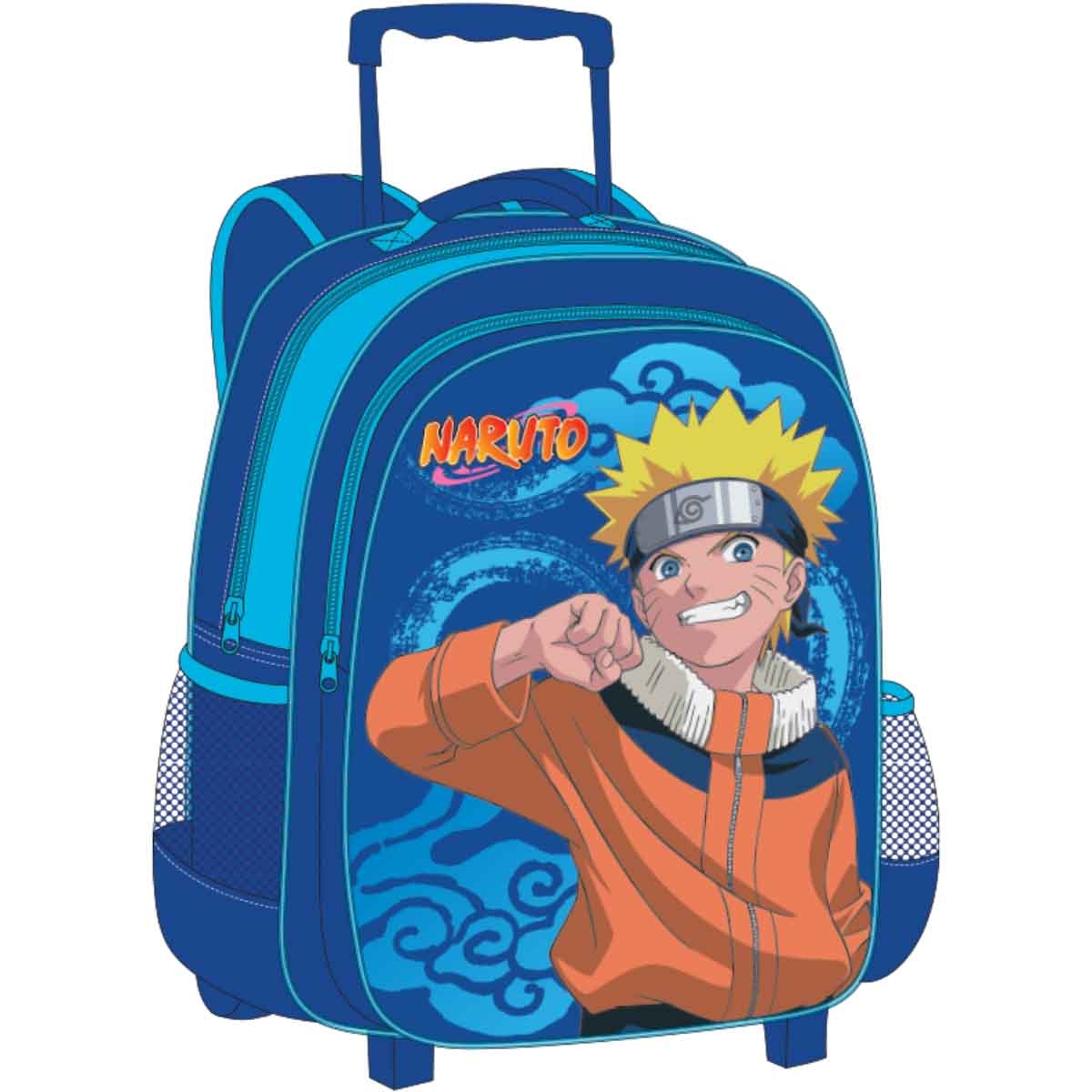 ناروتو مجموعة حقيبة ترولي 5 في 1 مقاس 16 انش مع صندوق غداء وزجاجة ومقلمة وحقيبة غداء