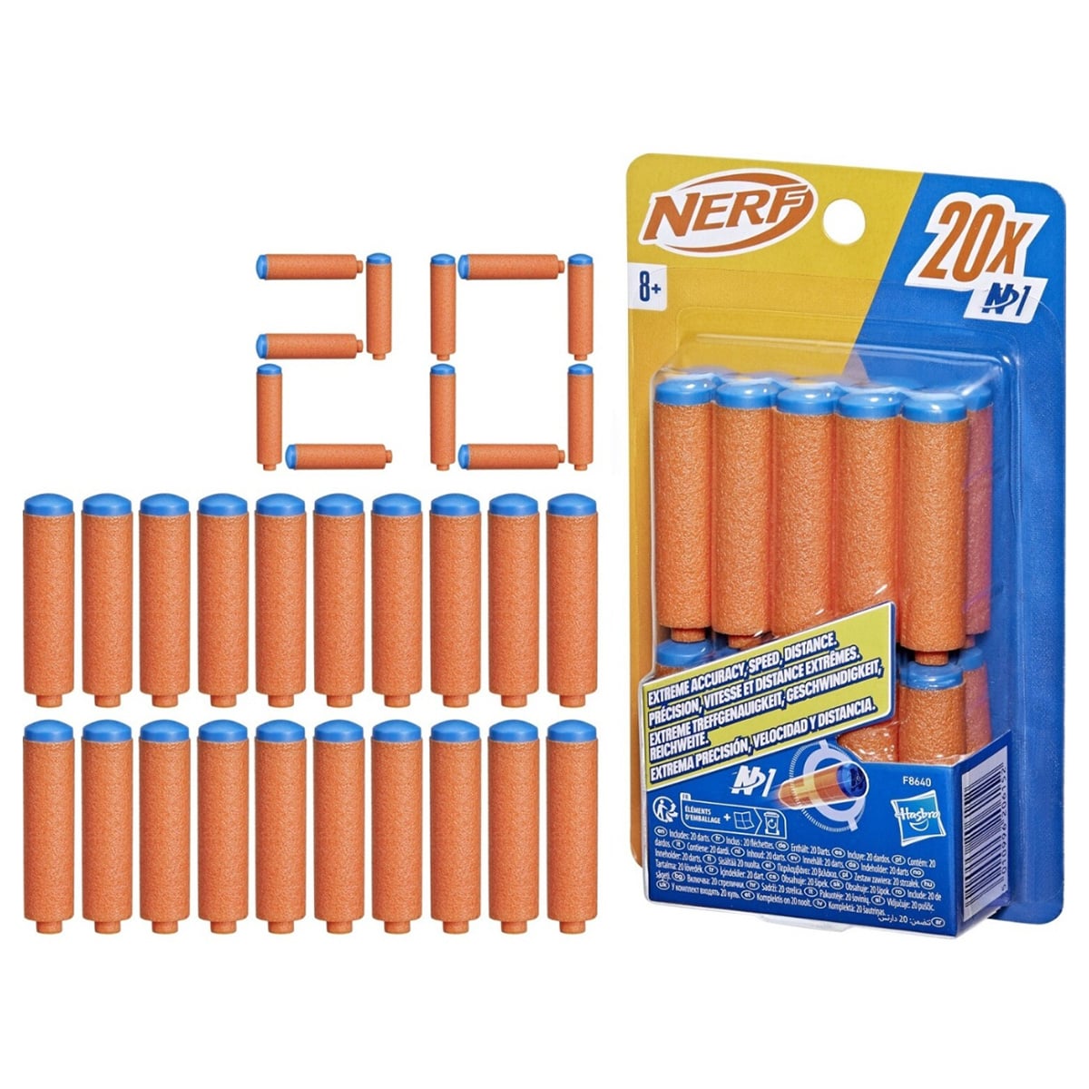 Nerf N Series N1 Darts Unisex, 8-10 Years, Pack of 20