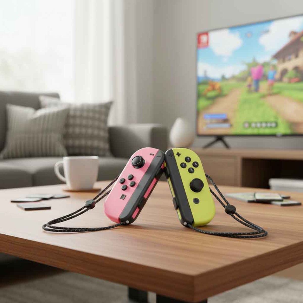 نينتندو وحدات تحكم جوي-كون رسمية لسويتش نسخة السعودية وردي باستيل / أصفر باستيل