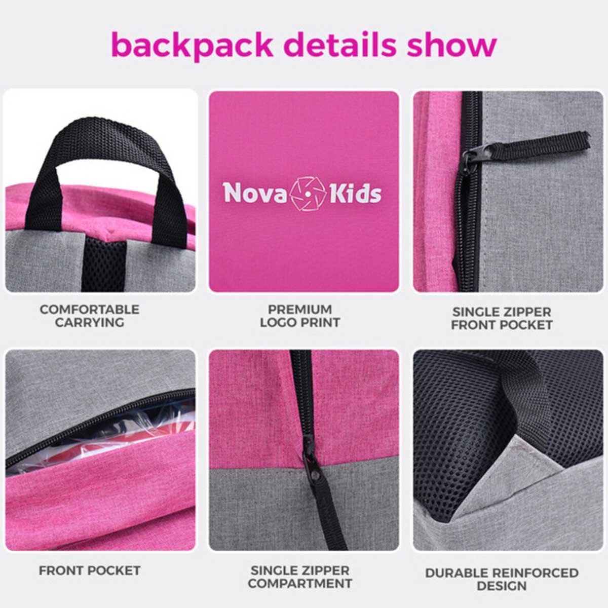 نوفا كيدز حقيبة مدرسية 17 بوصة، للجنسين، 3-4 سنوات