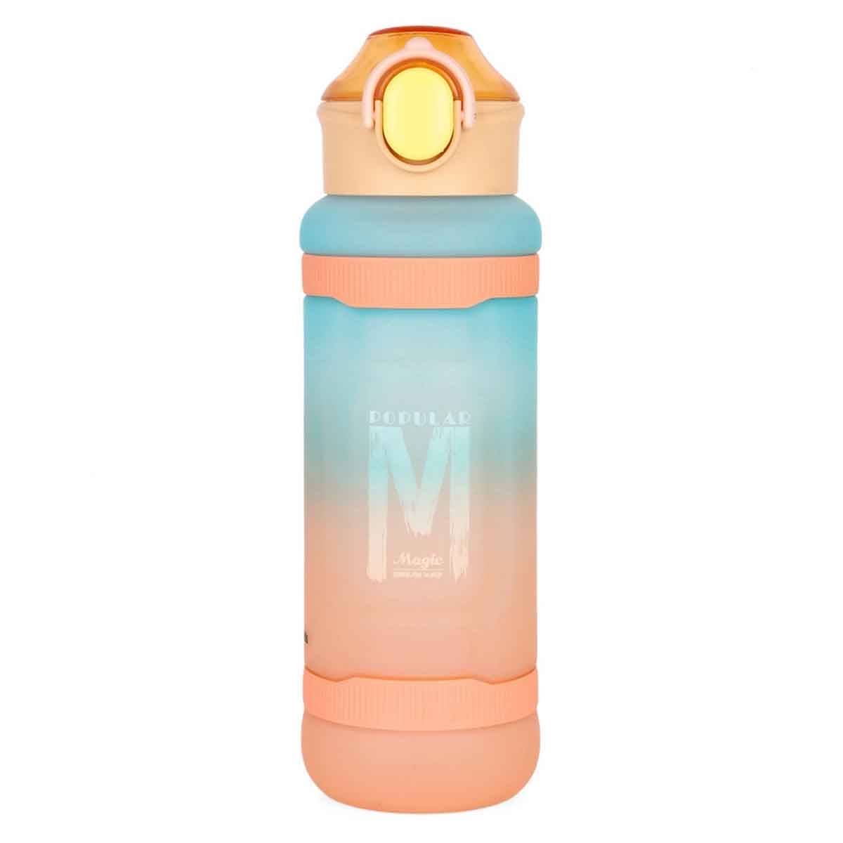 نوفا كيدز زجاجة ماء 1 لتر برتقالي مع شفاط للجنسين، 3-4 سنوات