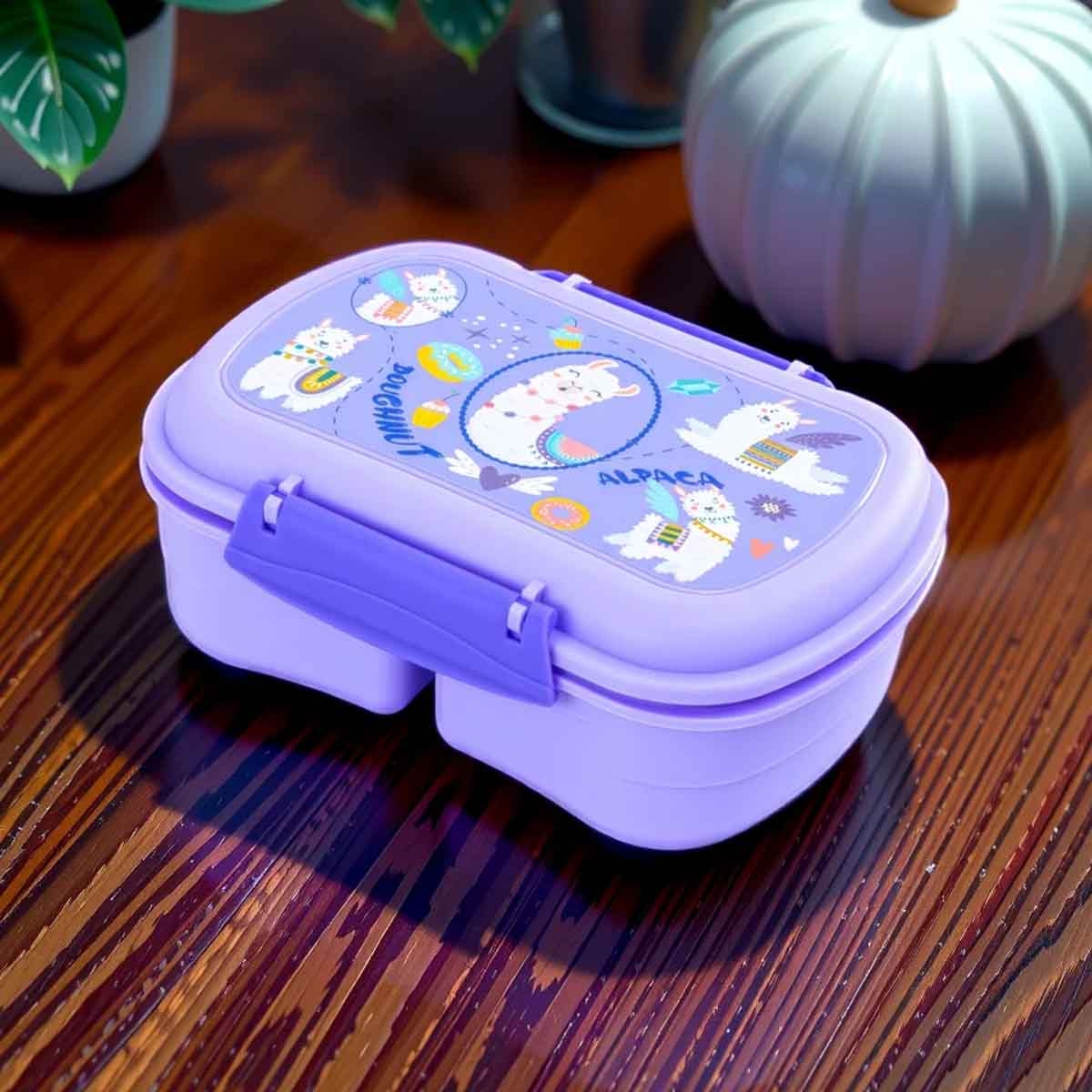 نوفا كيدز مجموعة حقيبة غداء لاما باللون الأرجواني مع علبة غداء وزجاجة ماء