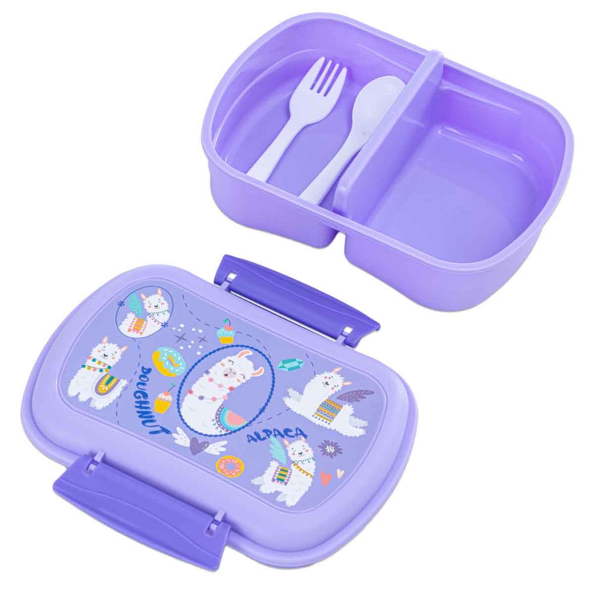 نوفا كيدز مجموعة حقيبة غداء لاما باللون الأرجواني مع علبة غداء وزجاجة ماء