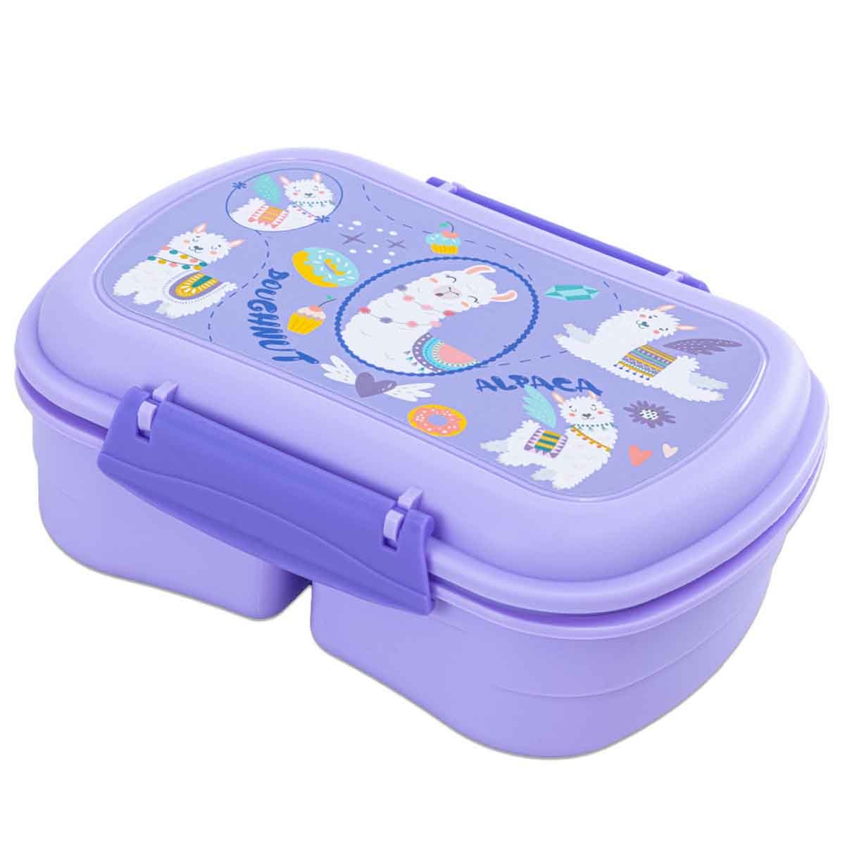 نوفا كيدز مجموعة حقيبة غداء لاما باللون الأرجواني مع علبة غداء وزجاجة ماء