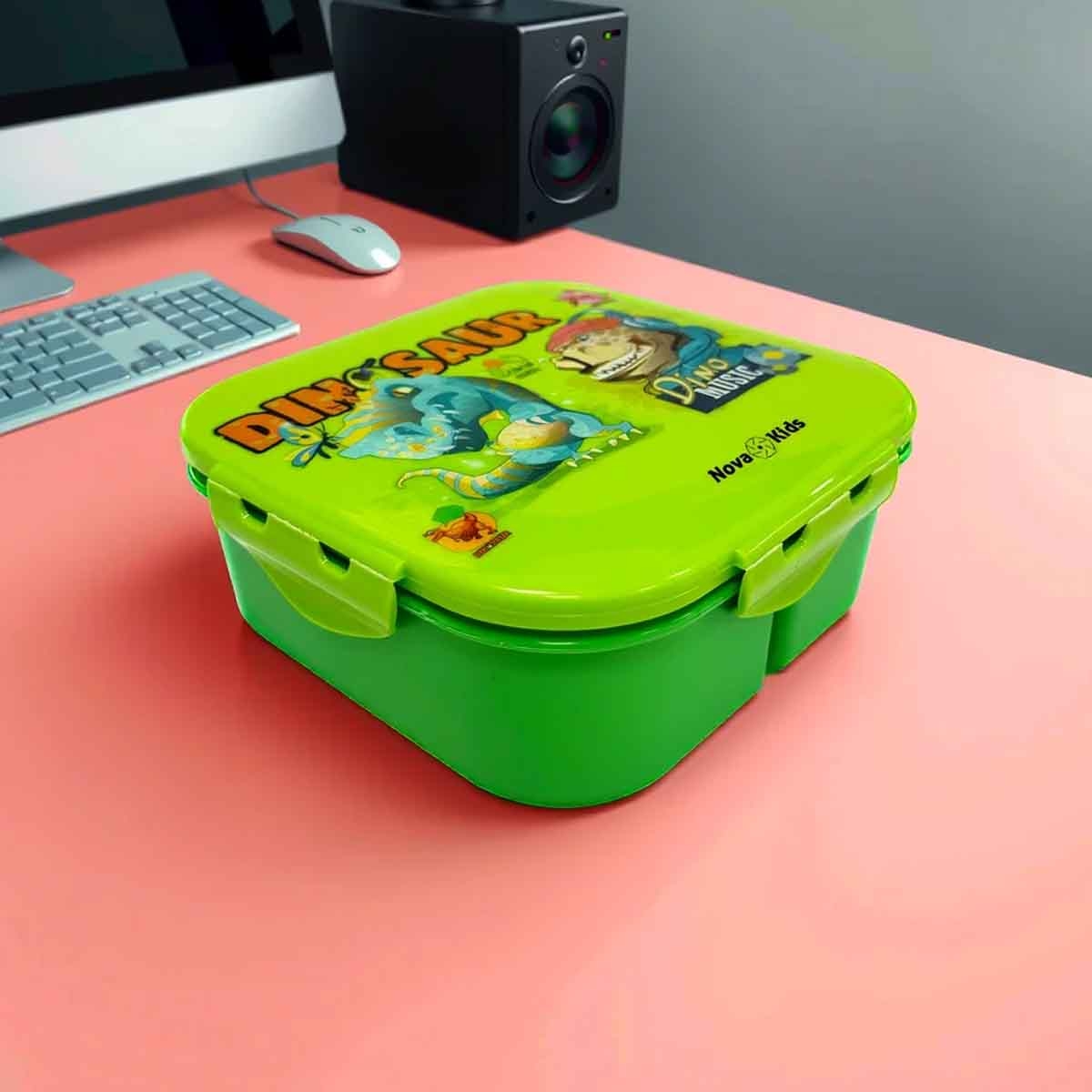 نوفا كيدز صندوق غداء بنتو مربع بسعة 1000 مل بتصميم دينو