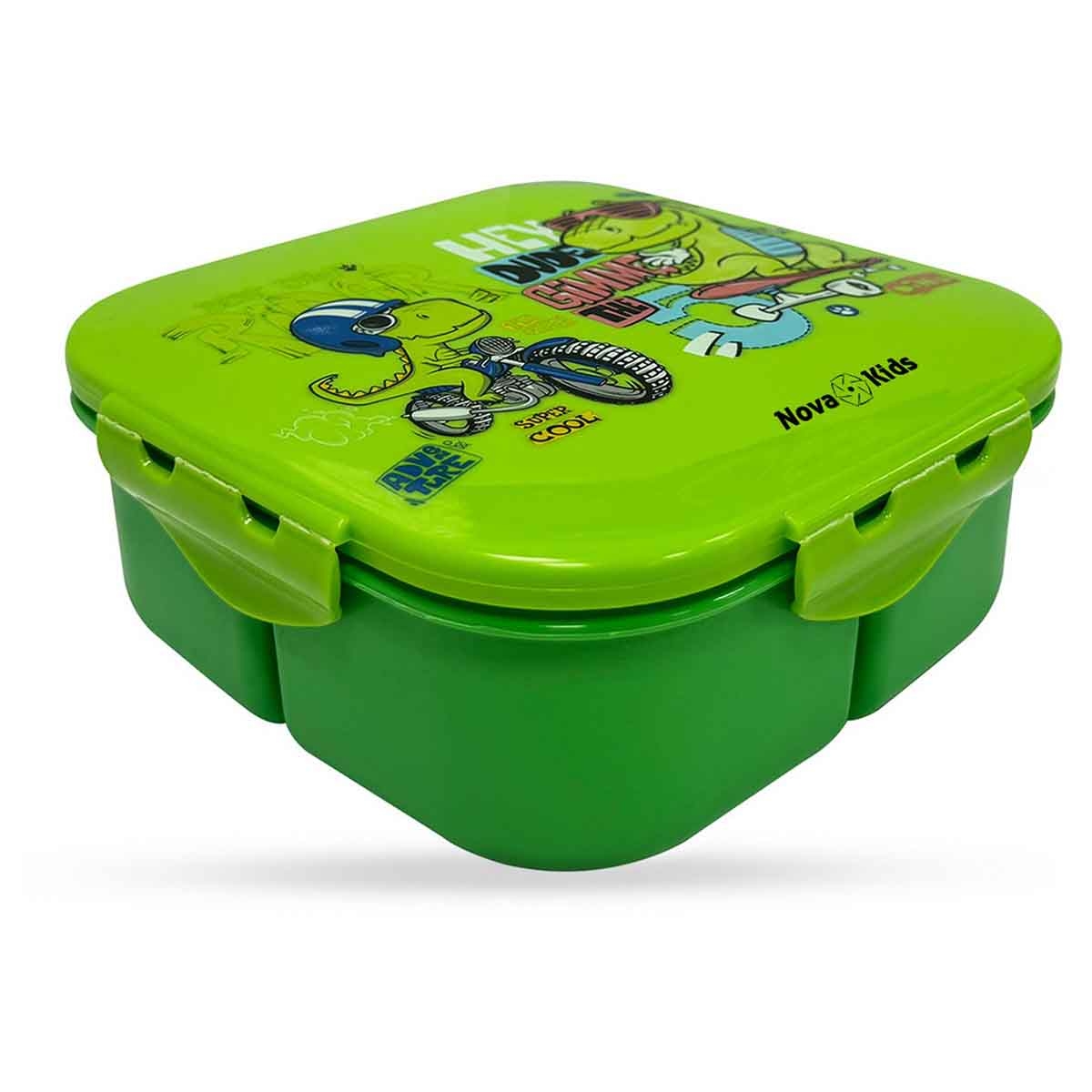نوفا كيدز صندوق غداء بنتو مربع بسعة 1000 مل بتصميم تي ريكس