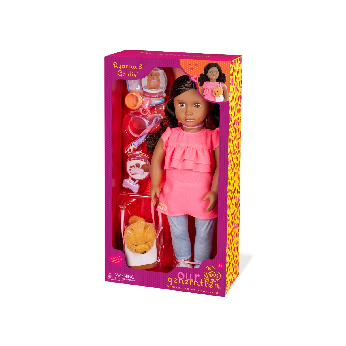 أور جينيريشن - دمية أيانا وغولدي مع جرو للبنات، 3-4 سنوات