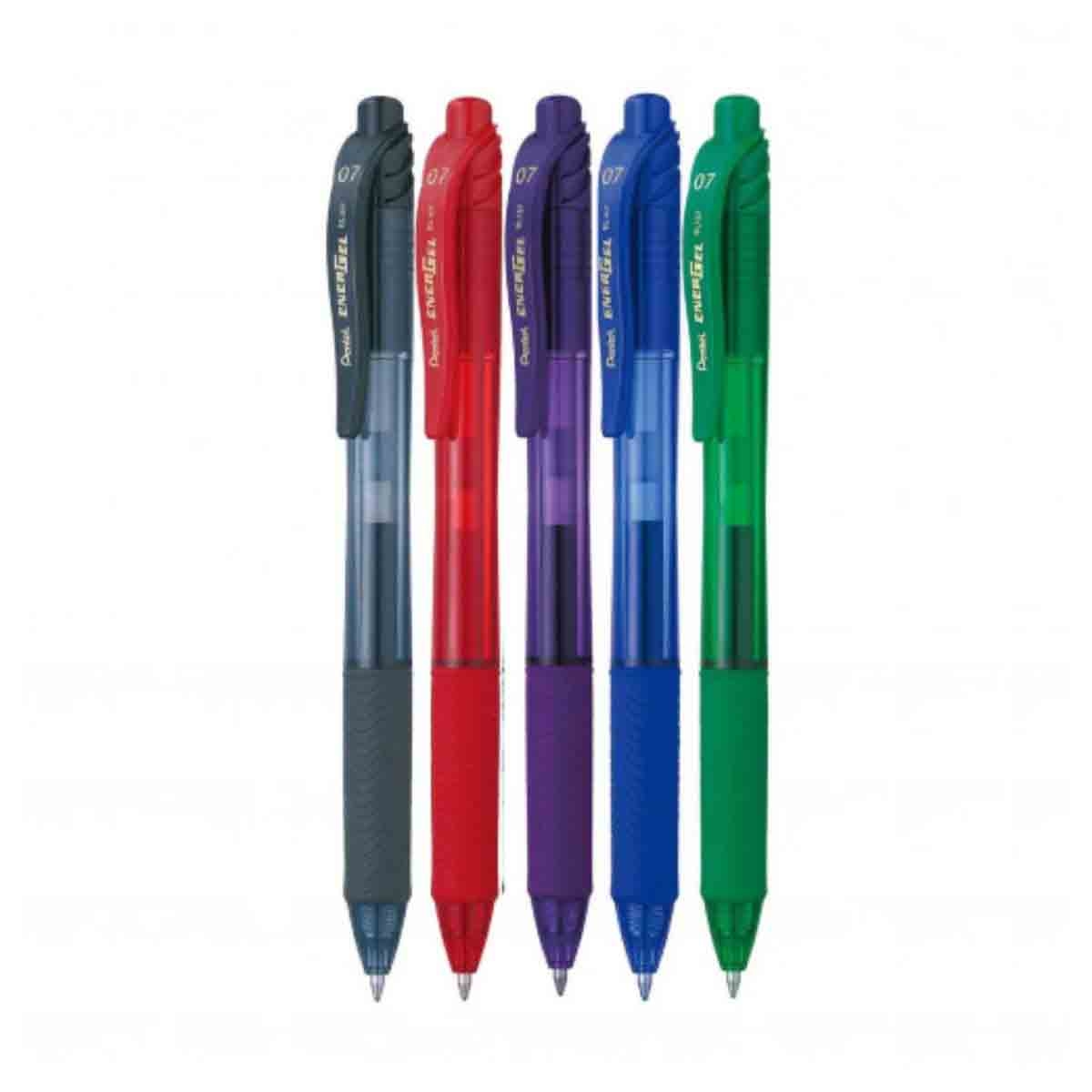 بنتل قلم حبر دوار إينرجل إكس بطرف معدني 0.7 ملم، مجموعة من 5