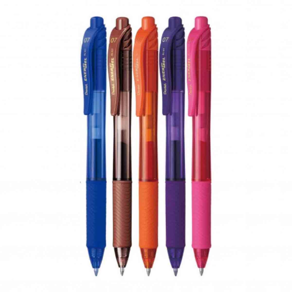 بنتل PE-BL107-05F قلم حبر دوار إينرجل إكس بطرف معدني 0.7 ملم، مجموعة من 5