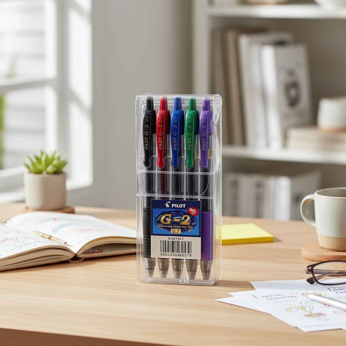 بايلوت مجموعة أقلام جل G-2 0.7 مم عدد 5