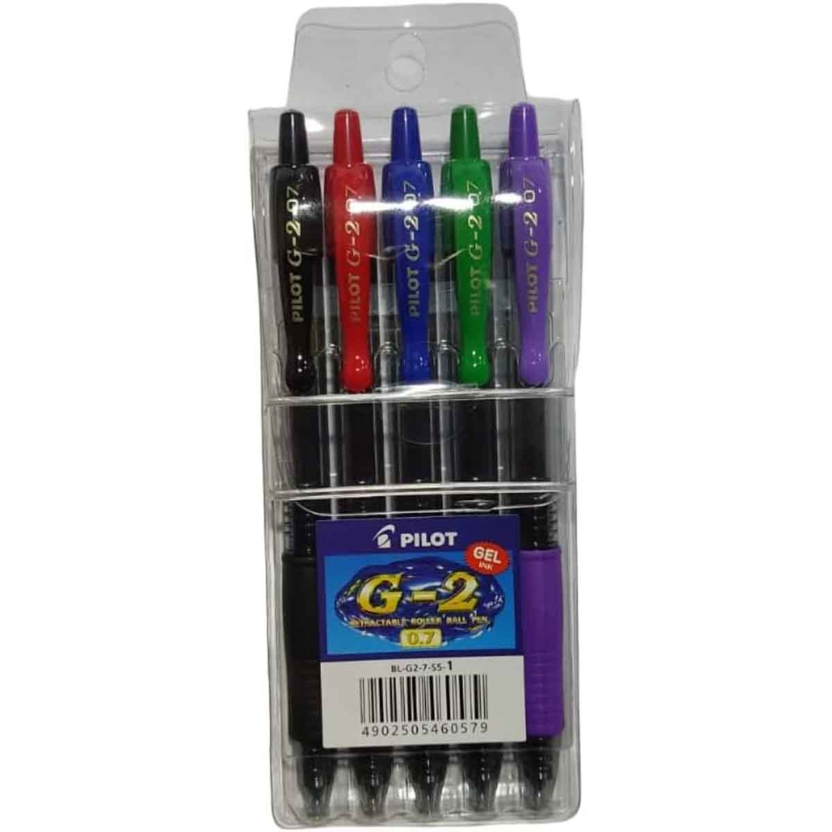 بايلوت مجموعة أقلام جل G-2 0.7 مم عدد 5