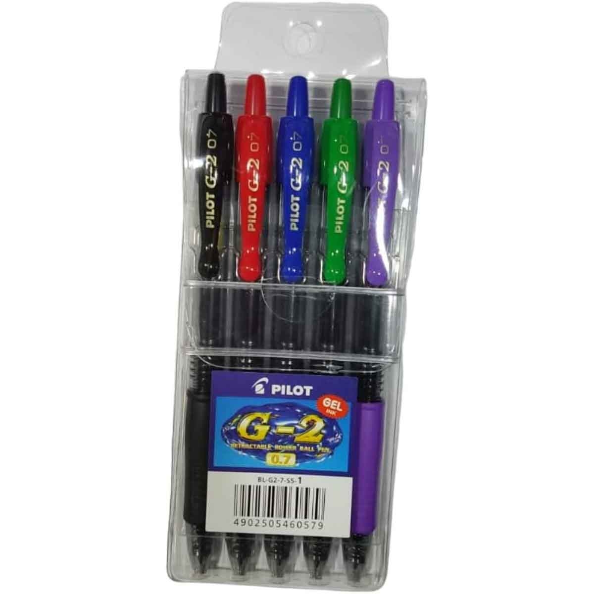 بايلوت مجموعة أقلام جل G-2 0.7 مم عدد 5