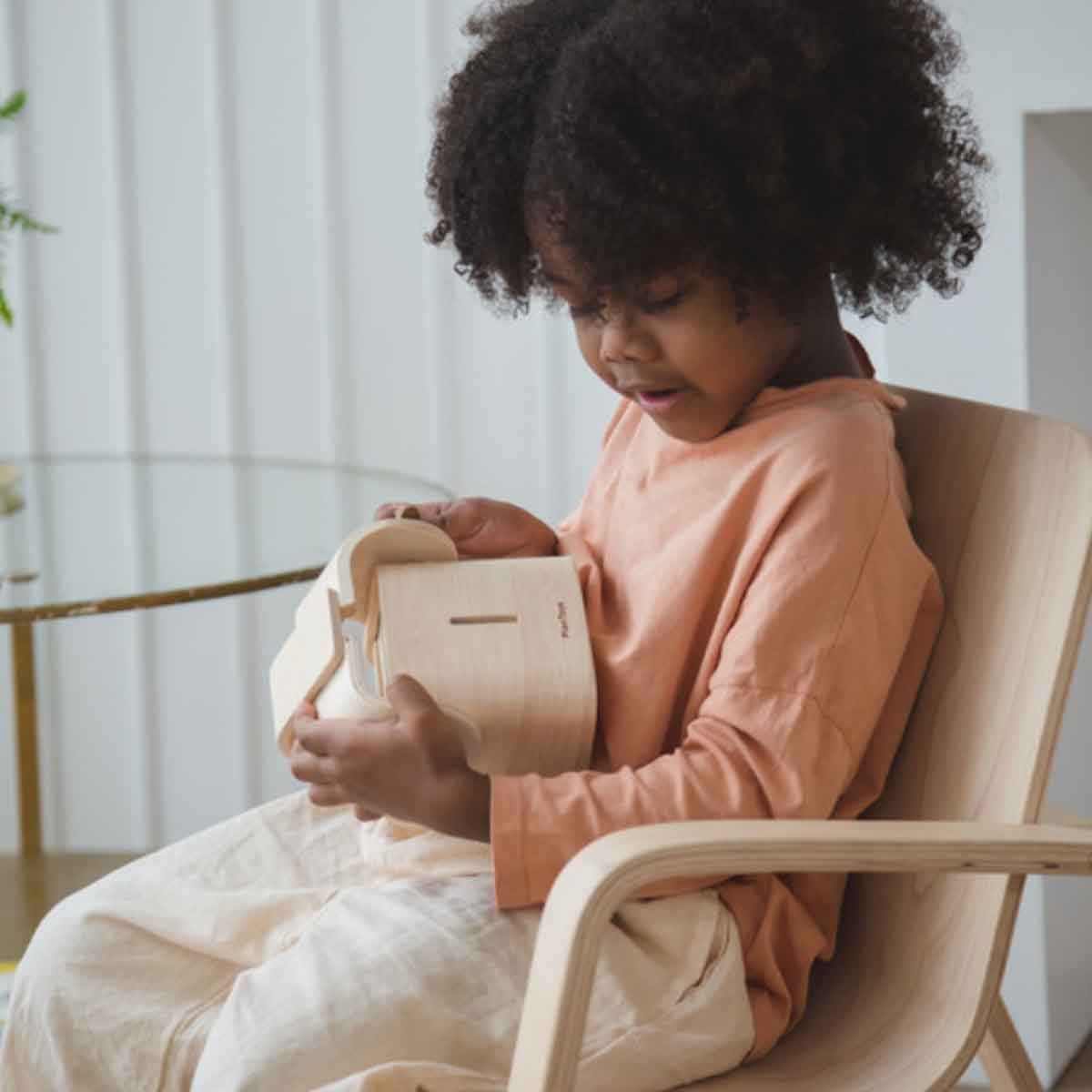 بلان تويز حصالة فيل خشبية للجنسين 3 - 4 سنوات