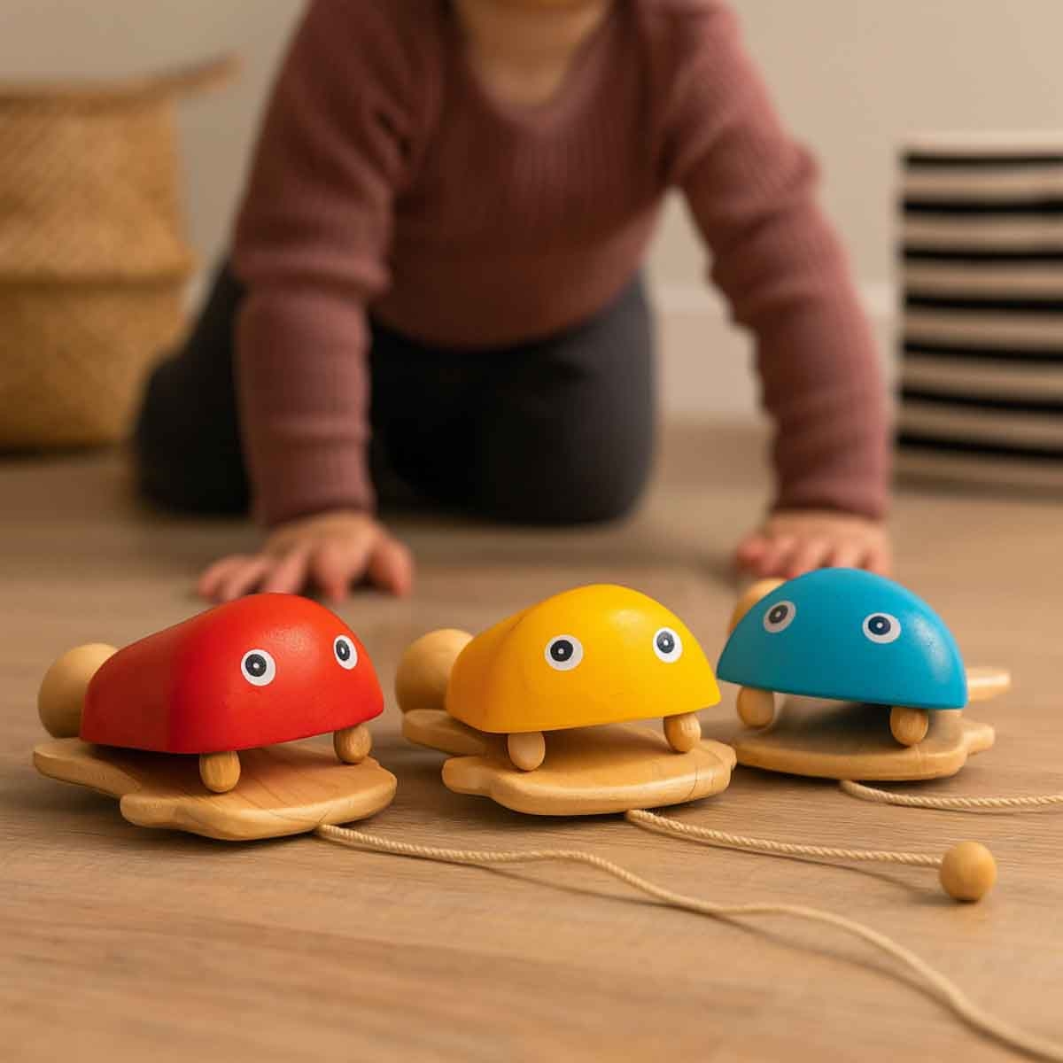 بلان تويز لعبة موسيقية كاستنيت سمكة خشبية للجنسين 3 - 4 سنوات