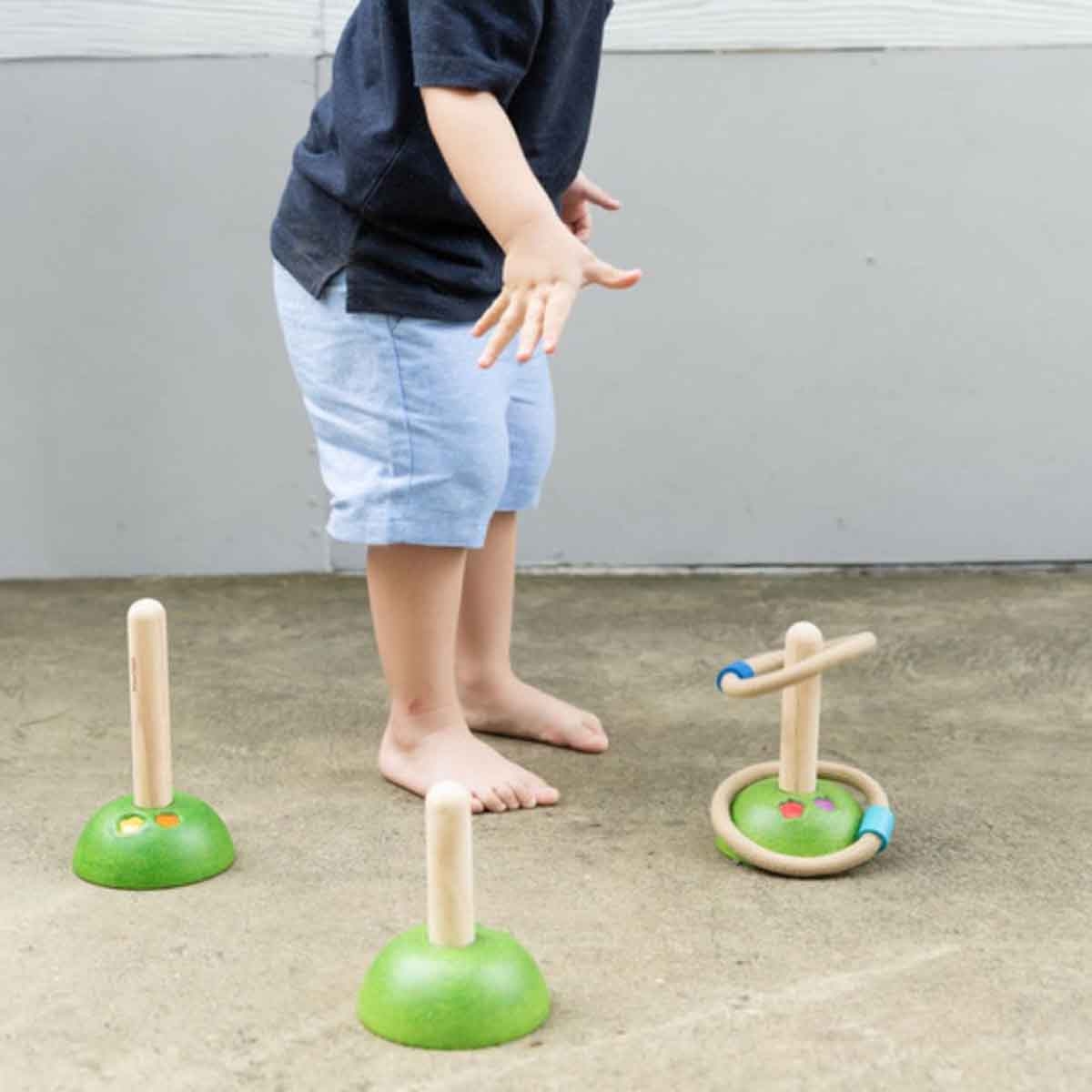 بلان تويز لعبة رمي الحلقات مرج خشبية للجنسين 3 - 4 سنوات