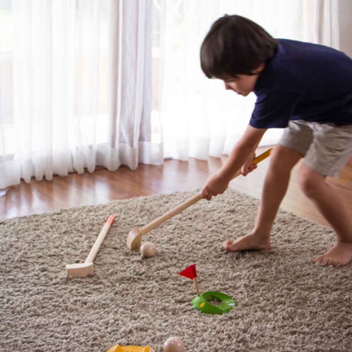 بلان تويز مجموعة جولف مصغرة كاملة خشبية للجنسين 3 - 4 سنوات