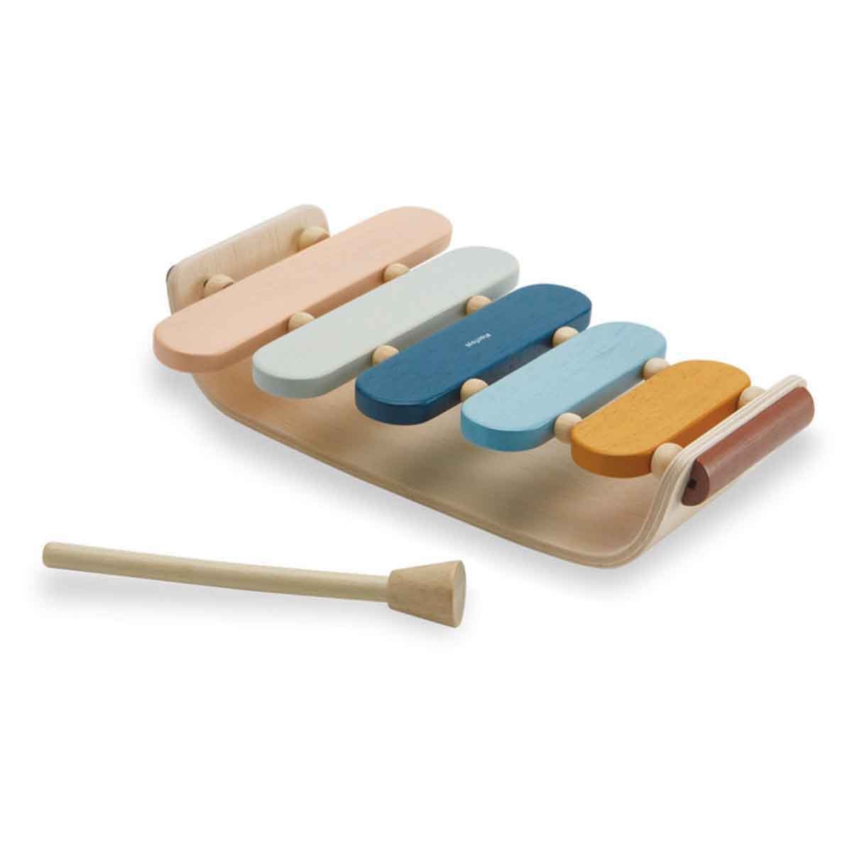 بلان تويز لعبة موسيقية إكسيليفون بيضاوي بستان خشبية للجنسين 3 - 4 سنوات