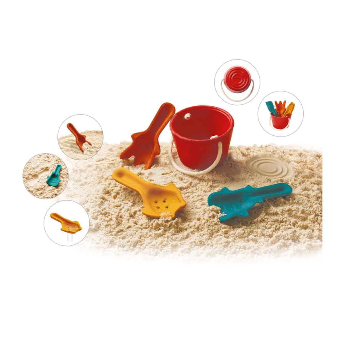بلان تويز مجموعة ألعاب رمل خشبية للجنسين 3 - 4 سنوات