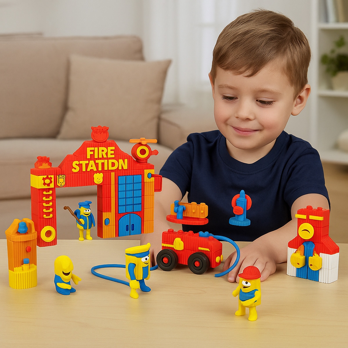 بلاي-دو مجموعة بلوكس سيارة الإطفاء للجنسين، 3-4 سنوات