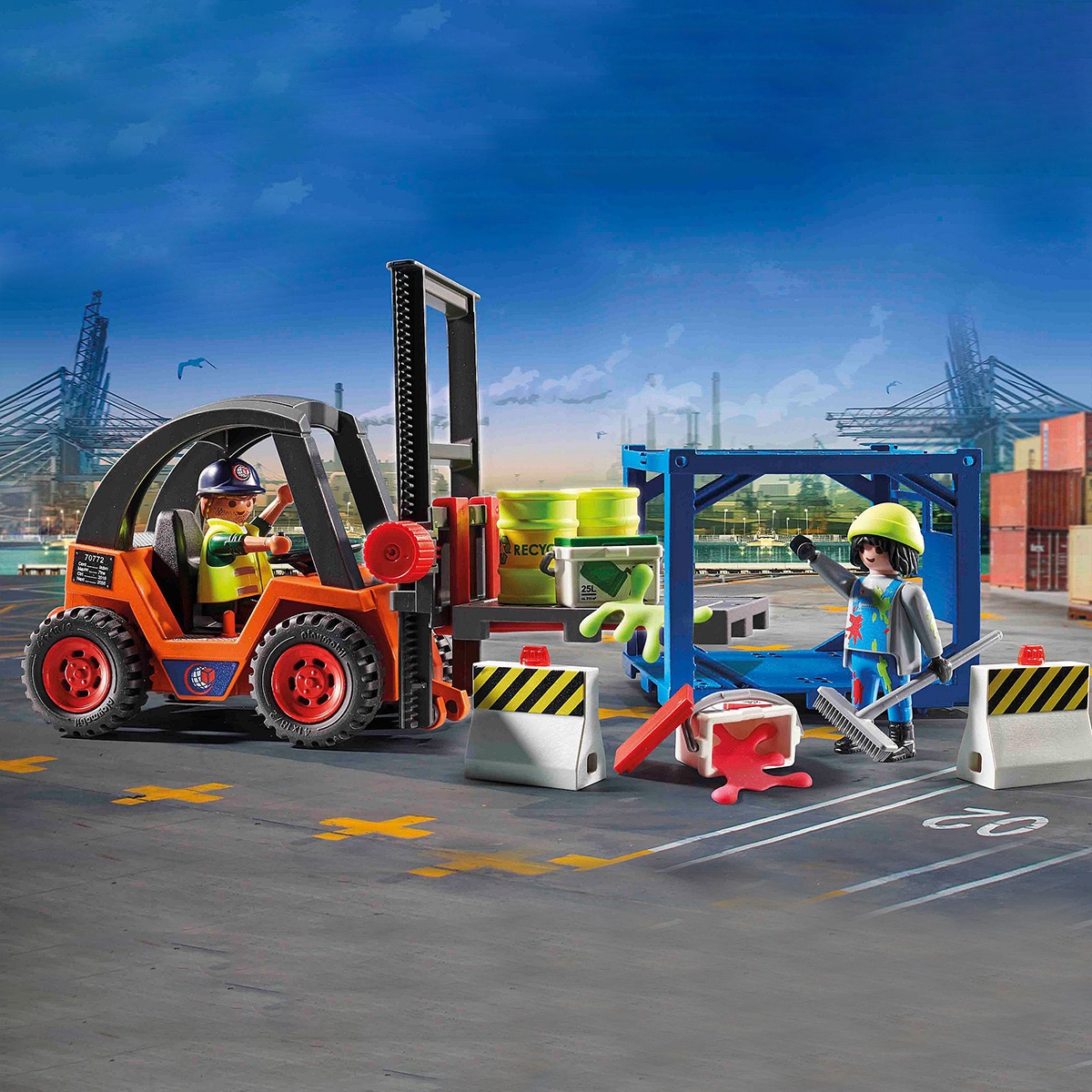 بلاي موبيل سيتي أكشن رافعة شوكية مع حمولة للجنسين، 5-7 سنوات