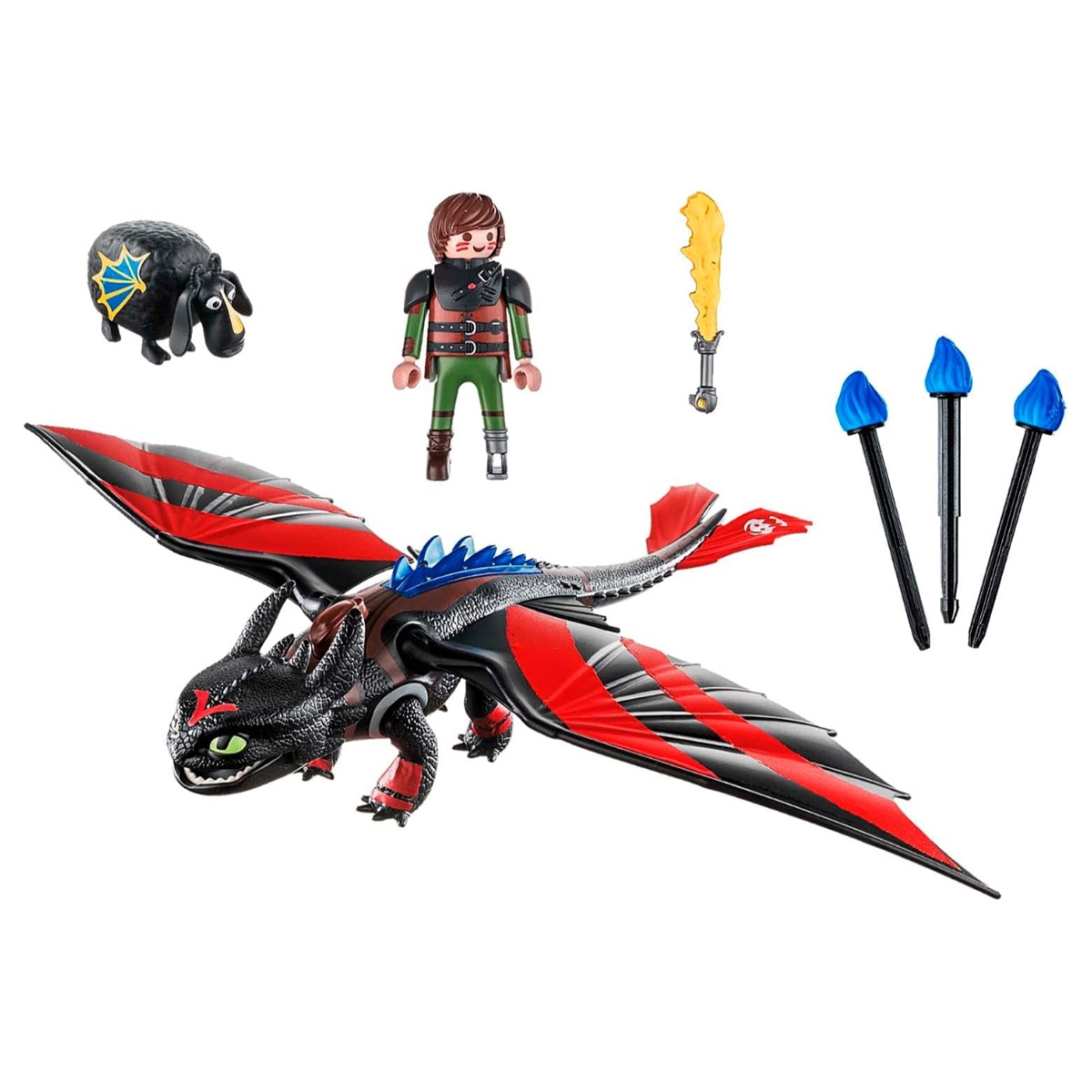 طقم ألعاب بلاي موبيل دريم ووركس دراغون ريسينغ هيكس وتوثليس للجنسين، 5-7 سنوات