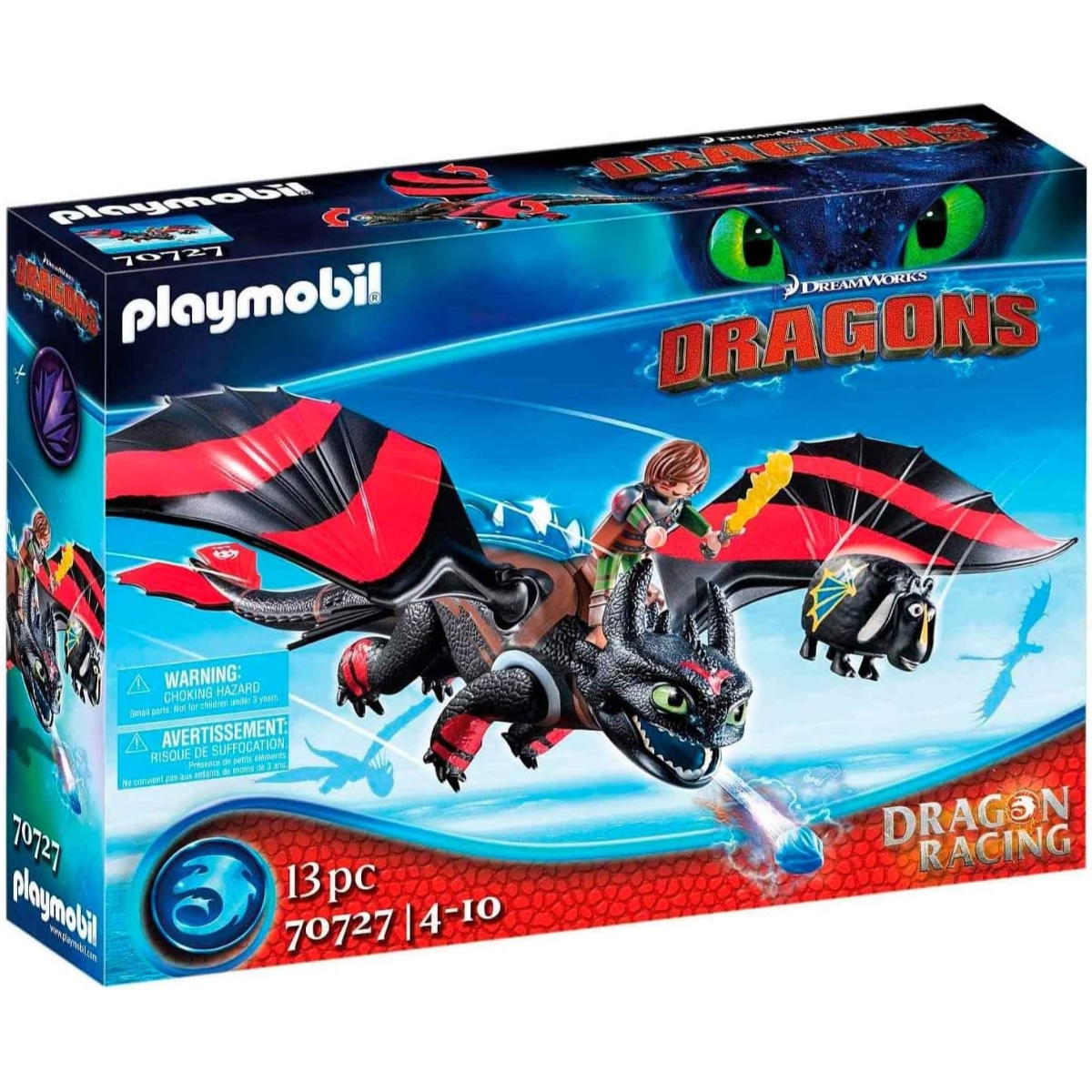 طقم ألعاب بلاي موبيل دريم ووركس دراغون ريسينغ هيكس وتوثليس للجنسين، 5-7 سنوات