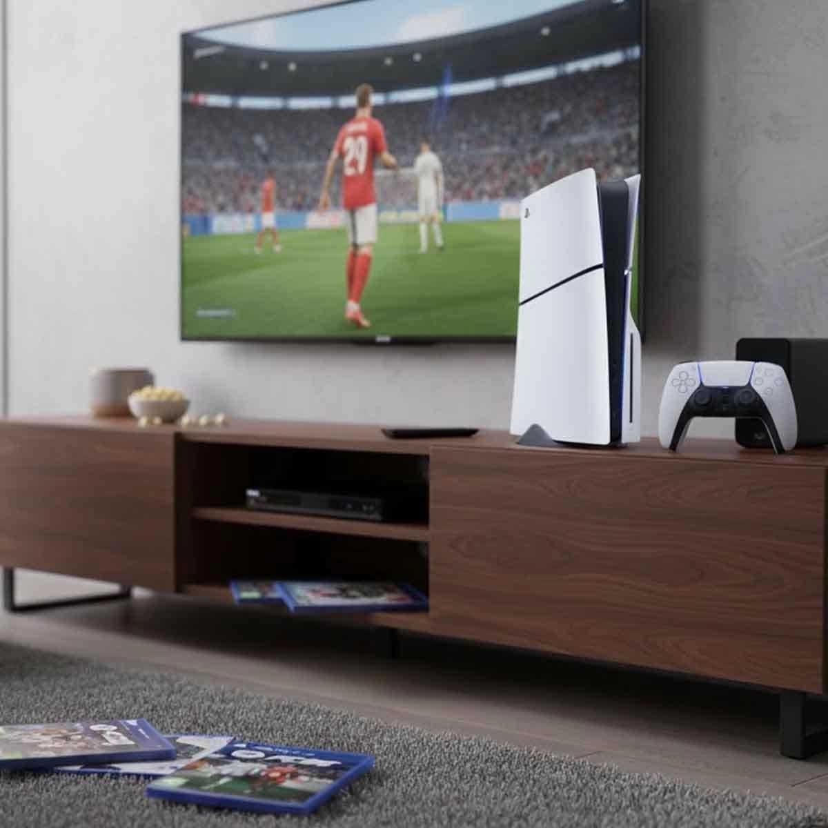 سوني بلايستيشن 5 قرص بلو-راي و إف سي 26 + تيكن 8 + جي تي إيه 5 مع حزمة وحدة تحكم لاسلكية دوال سينس