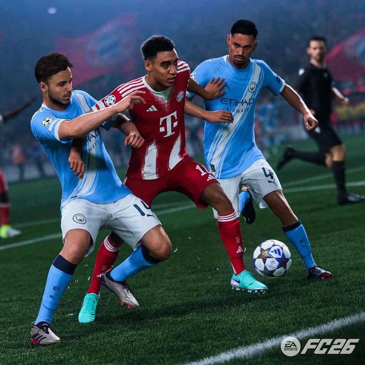 سوني بلايستيشن 5 الإصدار الرقمي سعة 825 جيجابايت و إف سي 26 (نسخة السعودية) مع حزمة وحدة تحكم دوال سينس آيس بلو