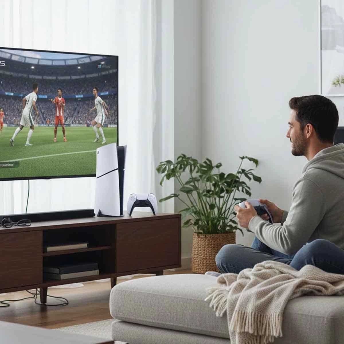 سوني بلايستيشن 5 الإصدار الرقمي سعة 825 جيجابايت و إف سي 26 (نسخة السعودية) مع حزمة وحدة تحكم دوال سينس ألباين غرين