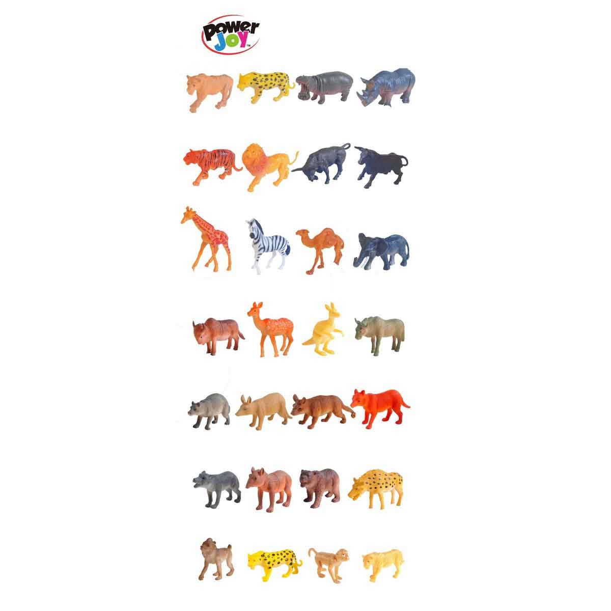 باور جوي وورلدز مجموعة حيوانات سفاري للجنسين، عمر 3-4 سنوات، عبوة من 4