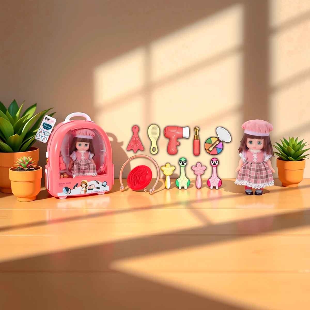 باور جوي 7.5 انش بيبي كايلا مجموعة دمى مع حقيبة ظهر متنوعة للبنات، عمر 3-4 سنوات