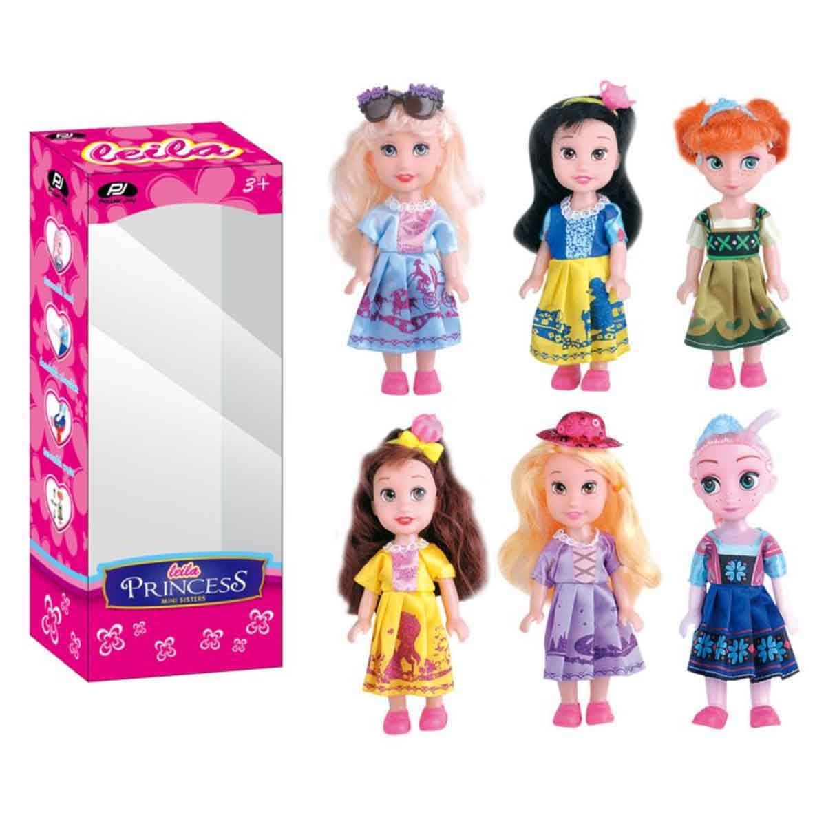 Power Joy 4-Pieces Princess Leila Assorted Mini Sisters Girls, 3-4 Years