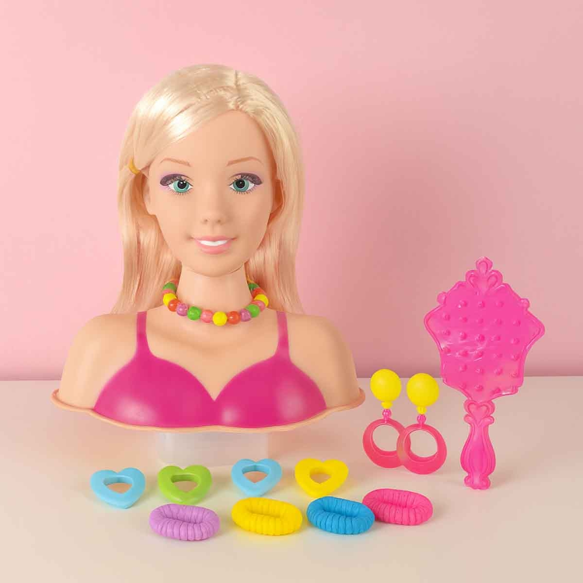 باور جوي ليلى رأس دمية تصفيف شعر 18.5 سم متنوعة للبنات، عمر 3-4 سنوات