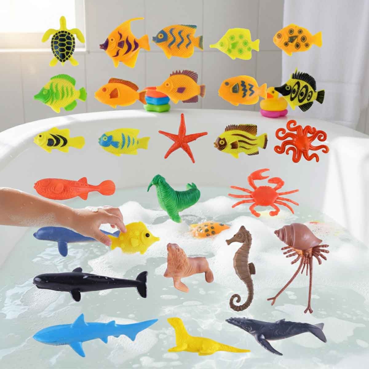 باور جوي 10 مجسمات عالم البحر منوعة للجنسين، 3-4 سنوات