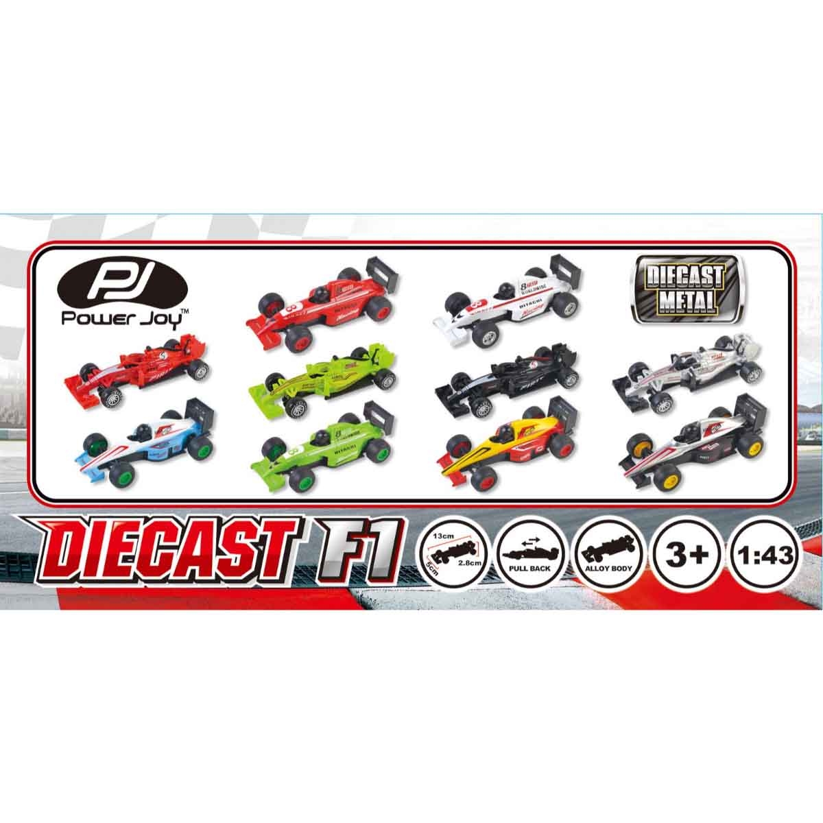 باور جوي سيارة فورمولا 1 معدنية فـروم فـروم مقياس 1:43 متنوعة للأطفال للجنسين، 3-4 سنوات