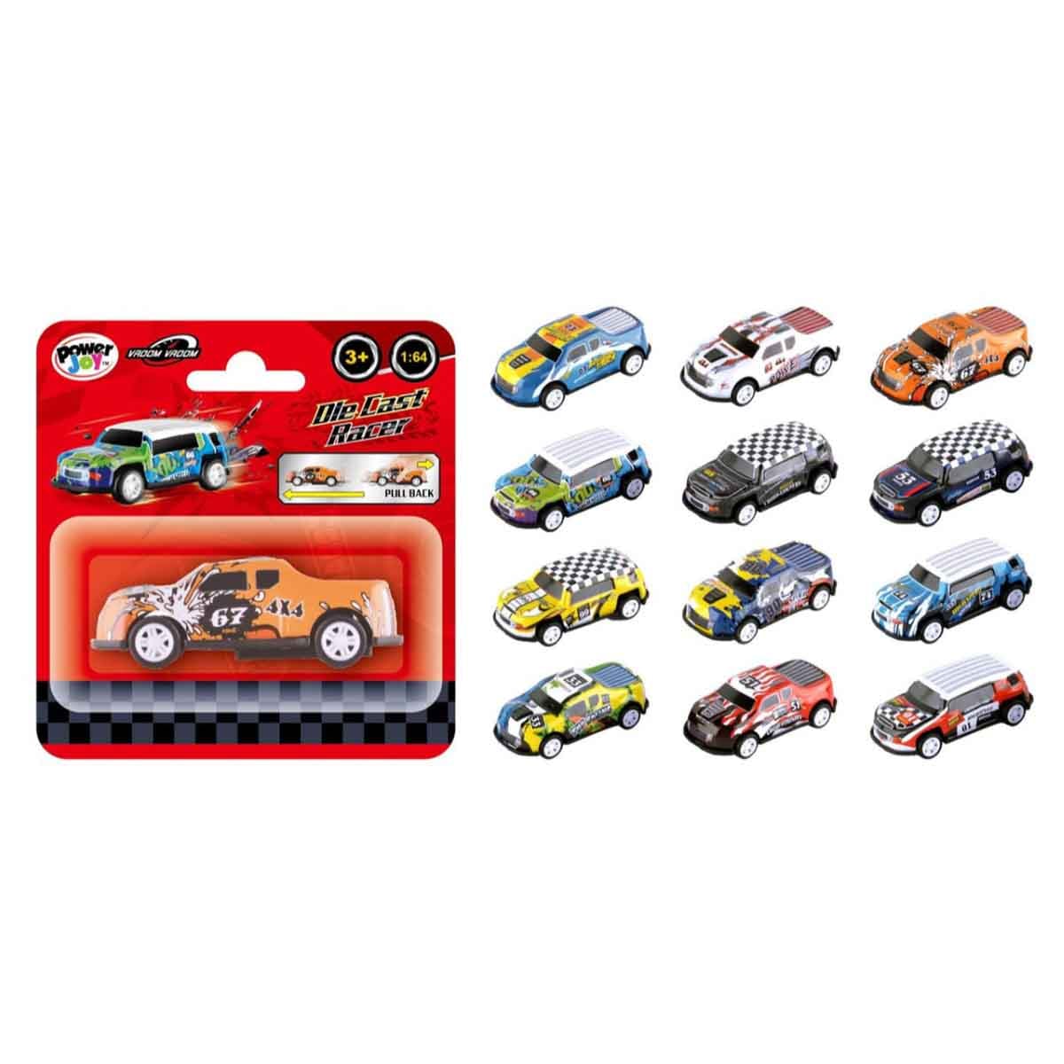 Power Joy 1:64 Vroom Vroom Diecast Assorted Racer Car Unisex, 3-4 Years