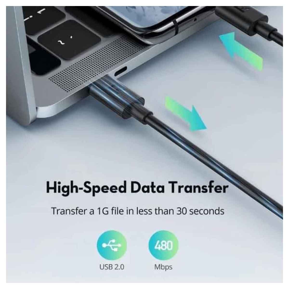 راف باور كابل شحن تايب سي إلى تايب سي بطول 1 متر