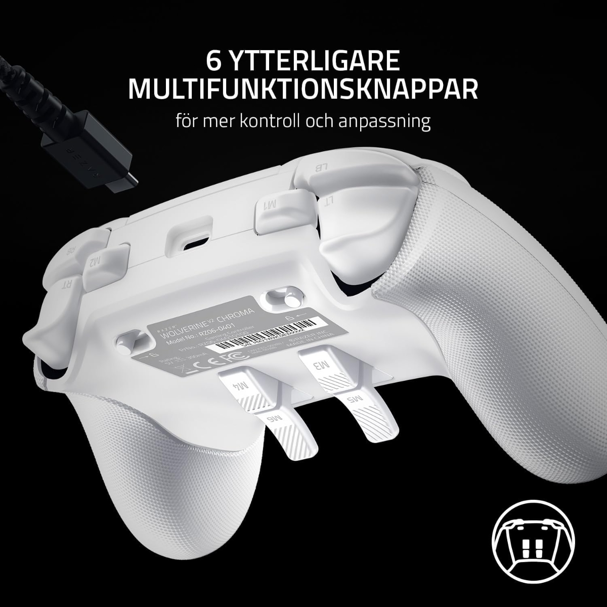 رازر وولفرين V2 كروم سماعة ألعاب سلكية برو للتحكم لسلسلة إكس بوكس إكس/إس، إكس بوكس وان، كمبيوتر