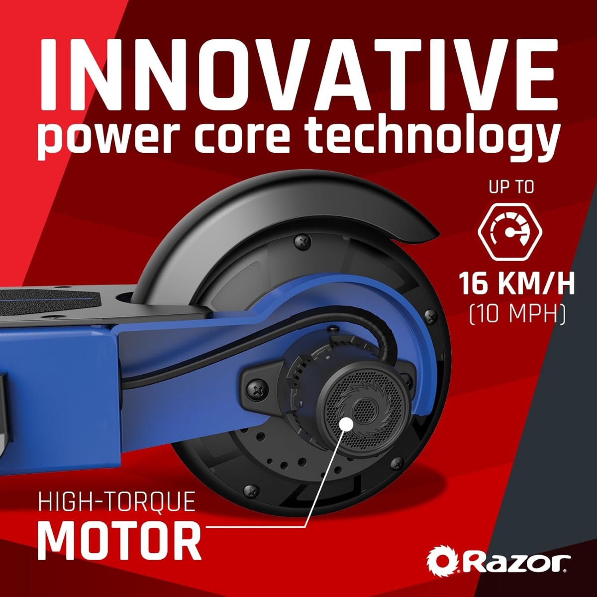 ريزر سكوتر كهربائي باور كور S85 أزرق للجنسين، من عمر 8 إلى 10 سنوات